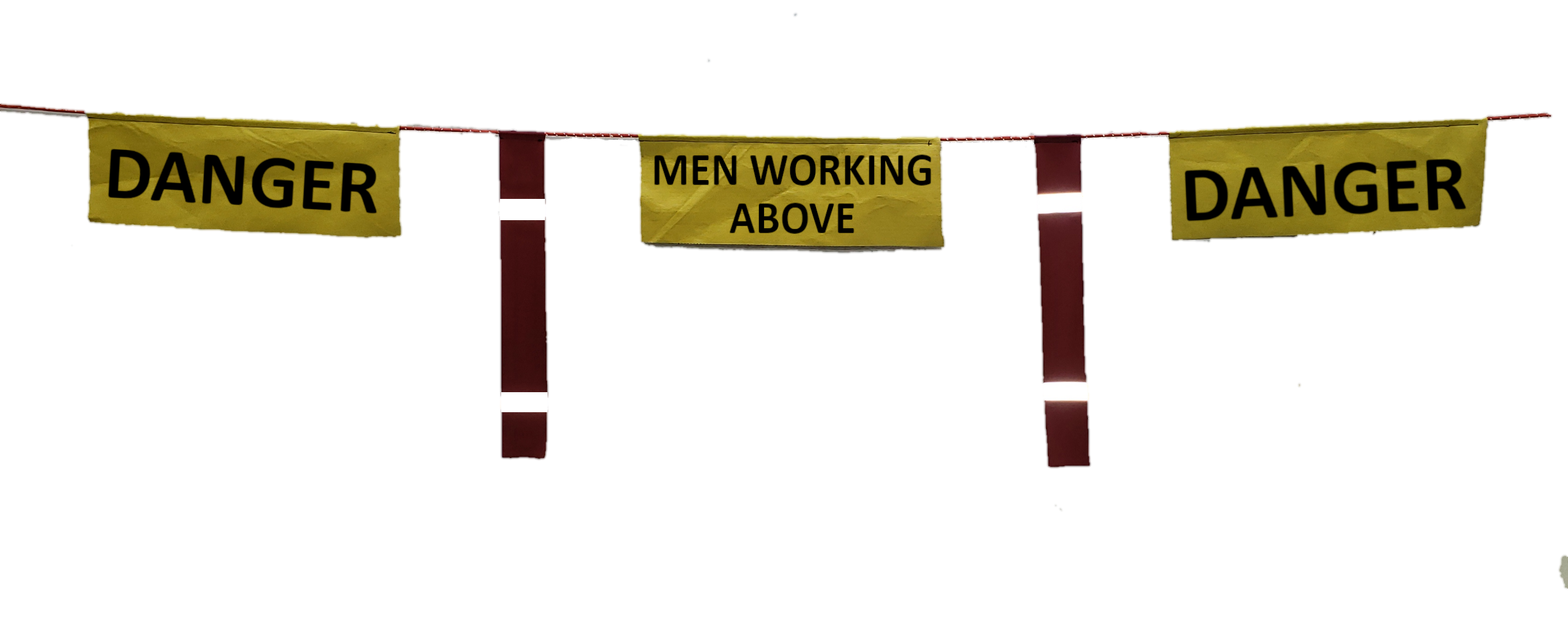 MEN WORKING ABOVE BARRICADE